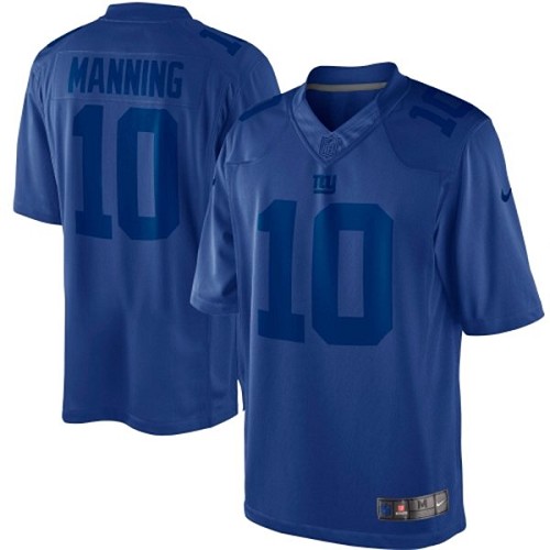Men's Limited Eli Manning Nike Jersey Royal Blue - #10 Drenched NFL New York Giants
